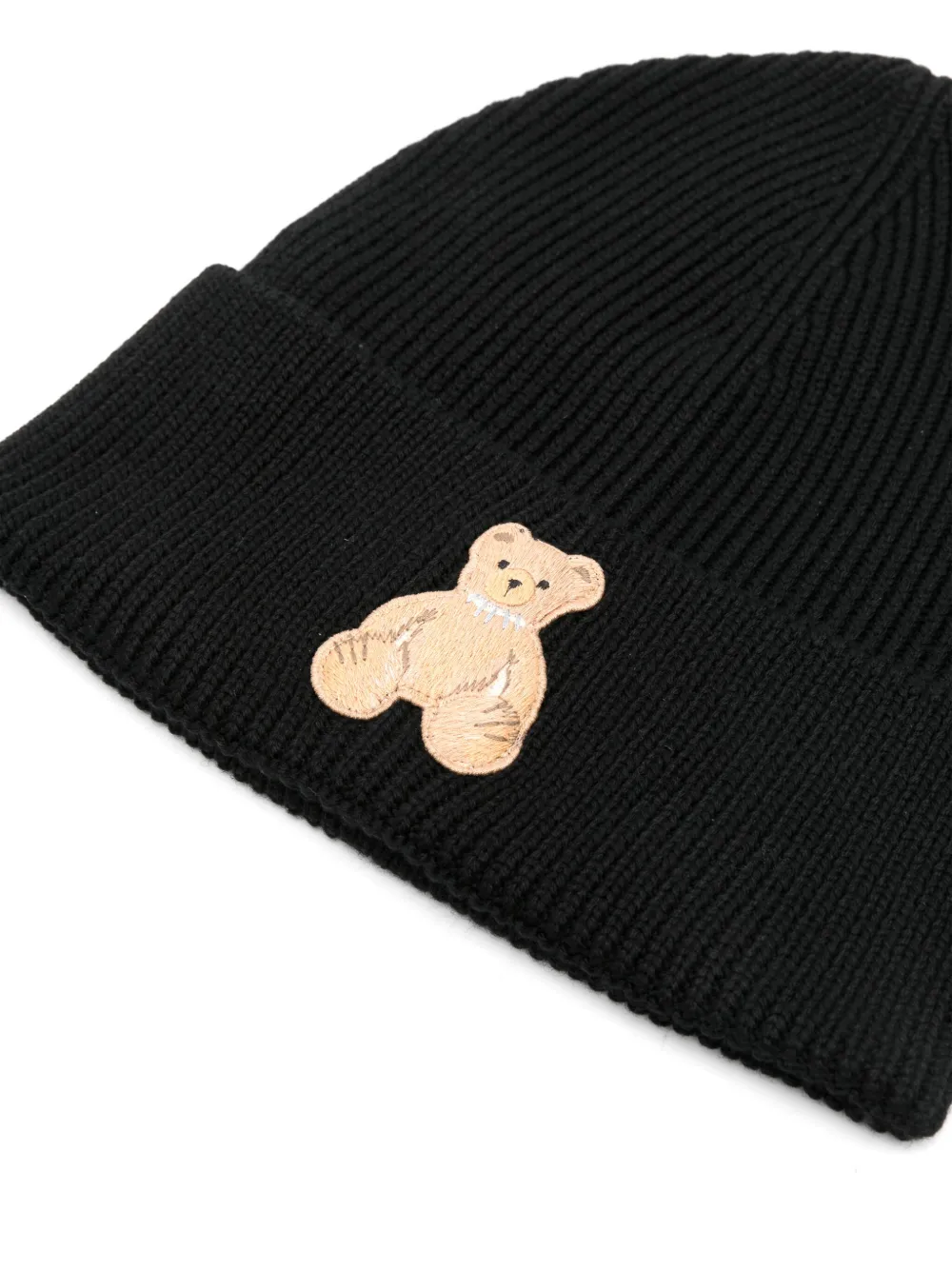 Palm Angels Muts met teddybeerpatch - Zwart