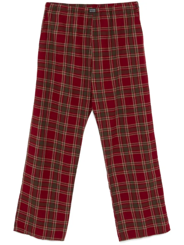 Checkered trousers red top