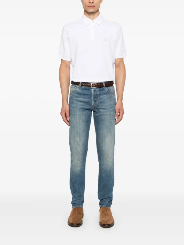 ち*こ様 BRUNELLO CUCINELLI ホワイトポロシャツ Men's casual t-shirts & polo shirts | Brunello Cucinelli