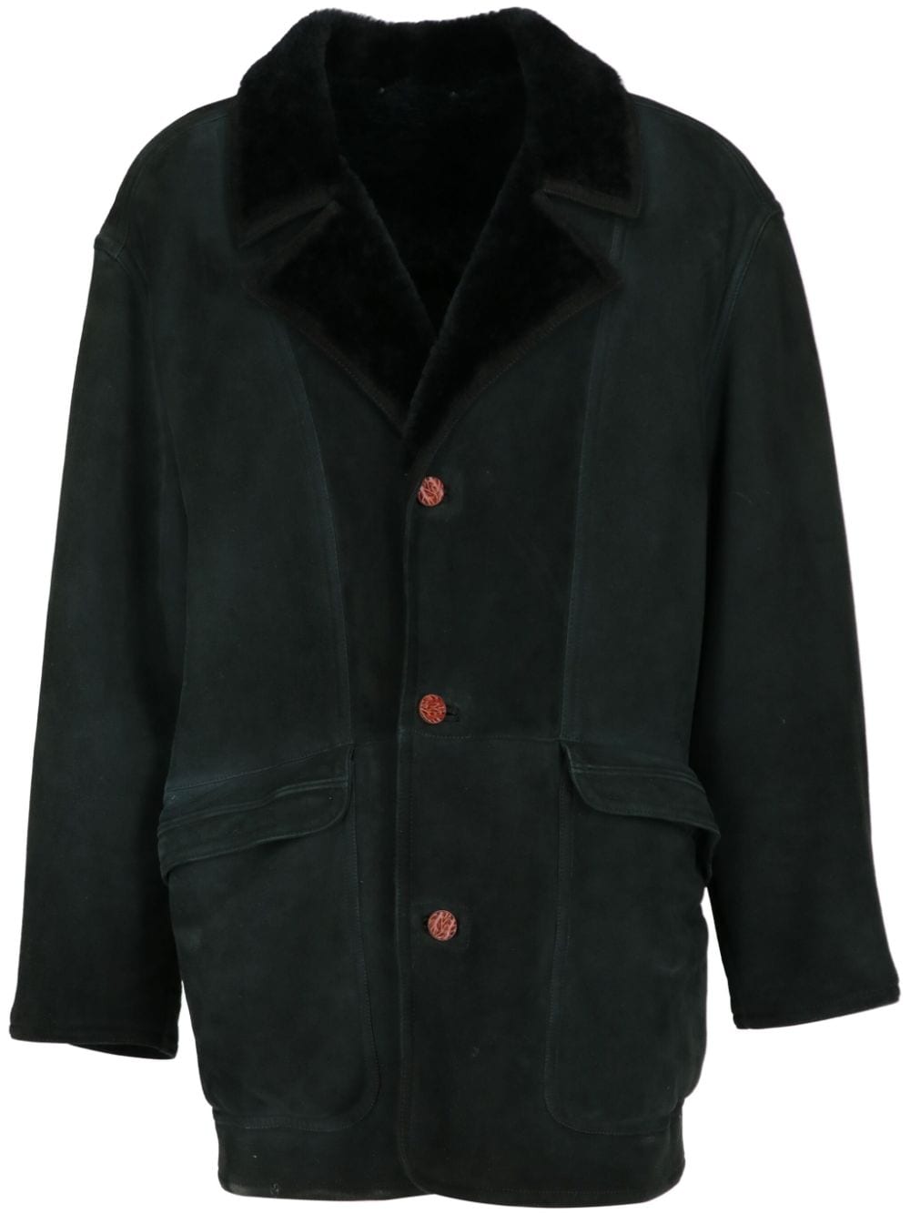 1980s pre-owned shearling-trim coat