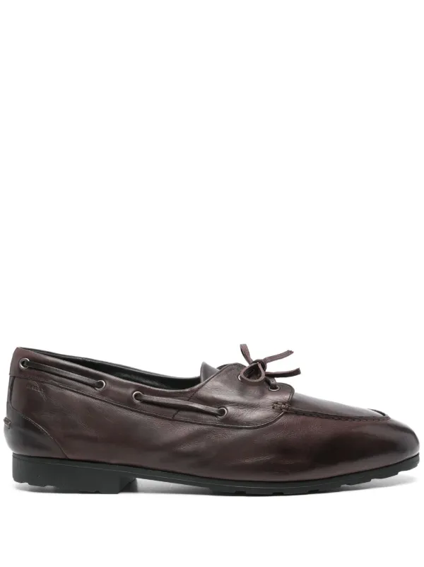 Bally Leather Boat Shoes Brown FARFETCH CA