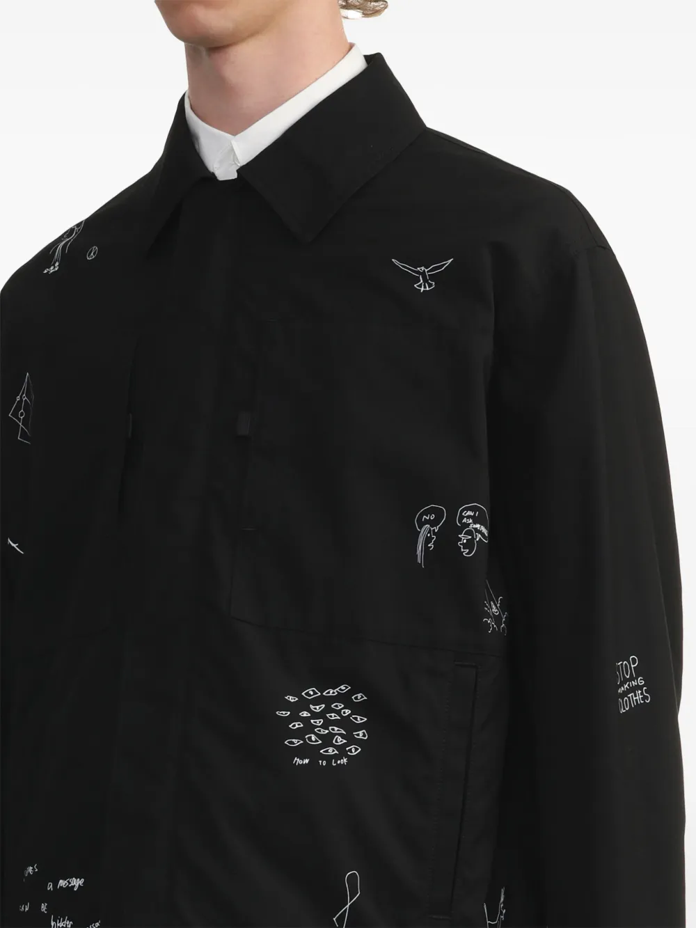 Undercover Katoenen shirtjack Zwart