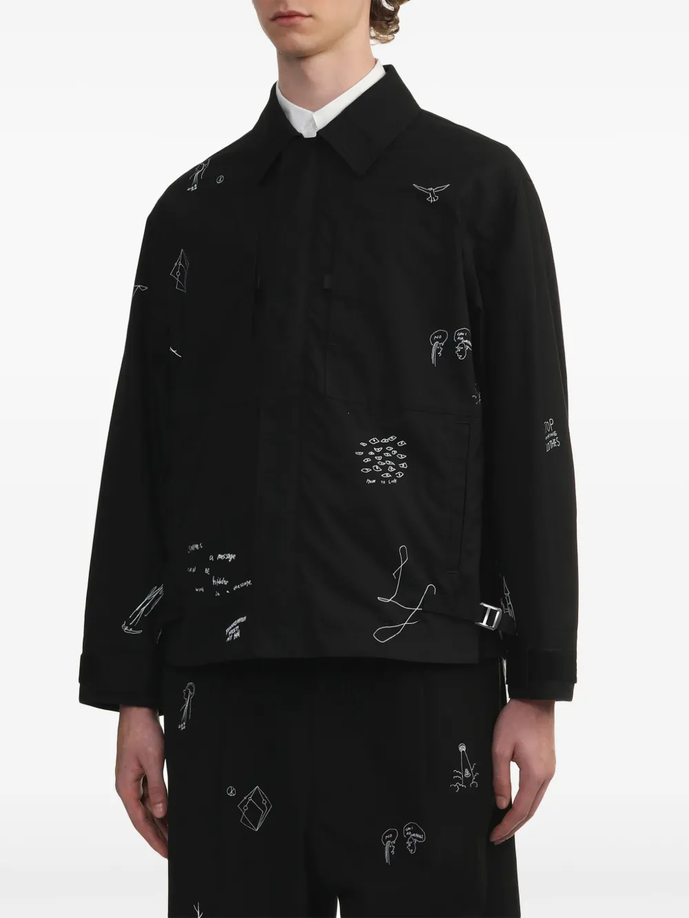 Undercover Katoenen shirtjack Zwart