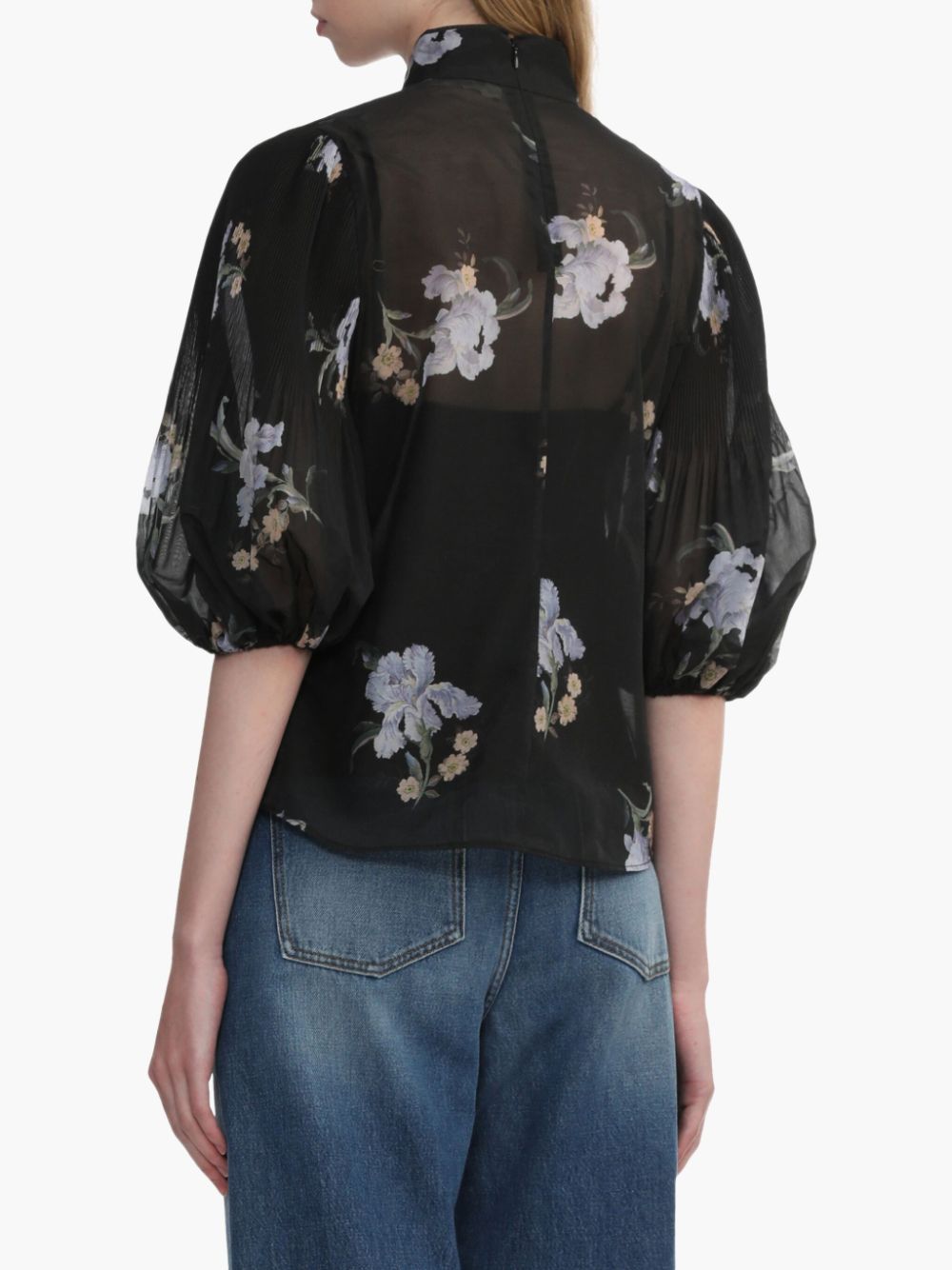 Shop Zimmermann Pleated Button Blouse In Black