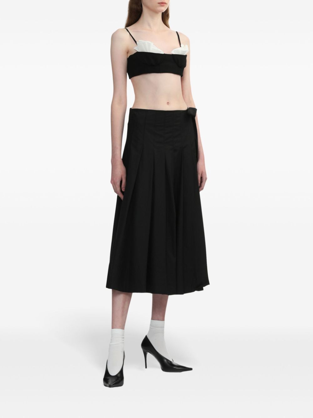 SHUSHU-TONG BALCONETTE-STYLE CROPPED TOP 