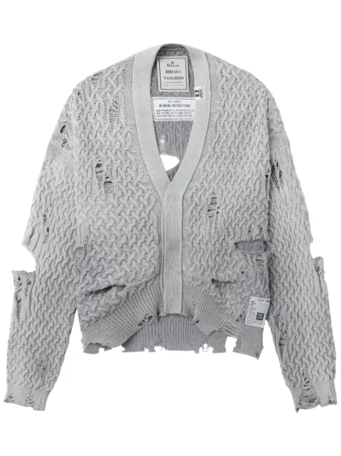Maison MIHARA YASUHIRO ripped-detailing cardigan 