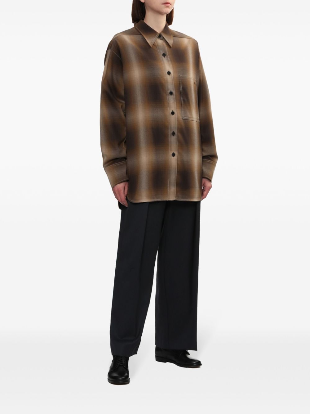 Shop Low Classic Checked Shirt In Braun