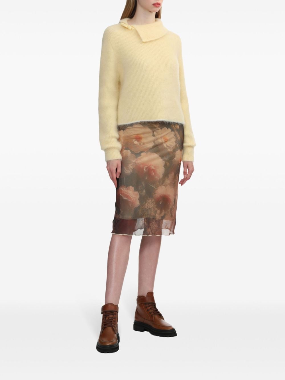 Rokh floral-print skirt - Bruin