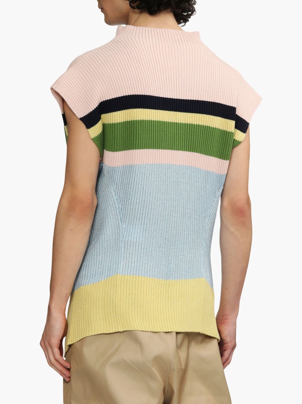 Shop Kiko Kostadinov Stripe-pattern Vest In Pink