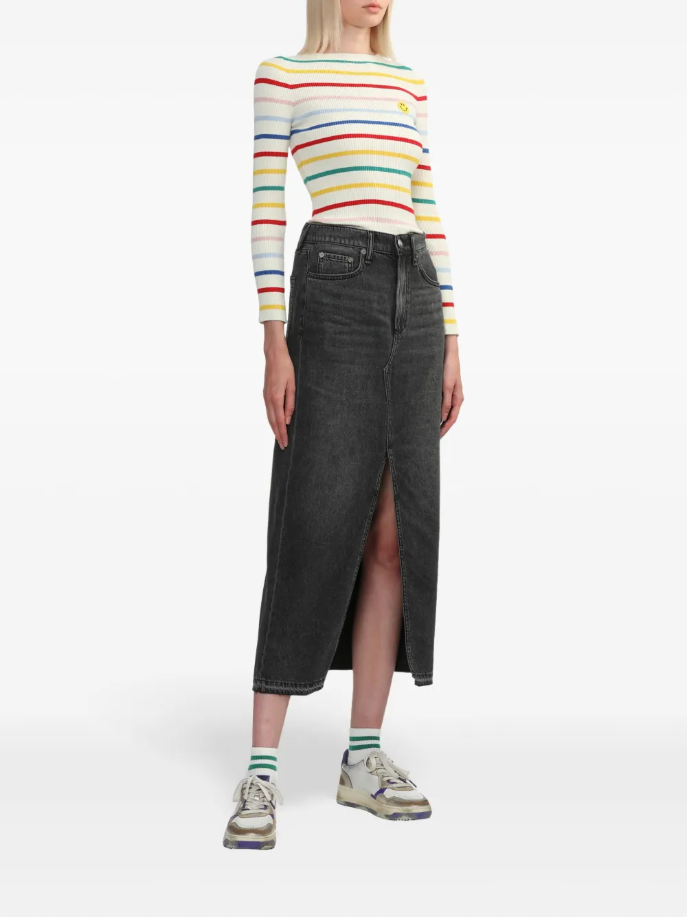 rag & bone Midi-spijkerrok - Zwart