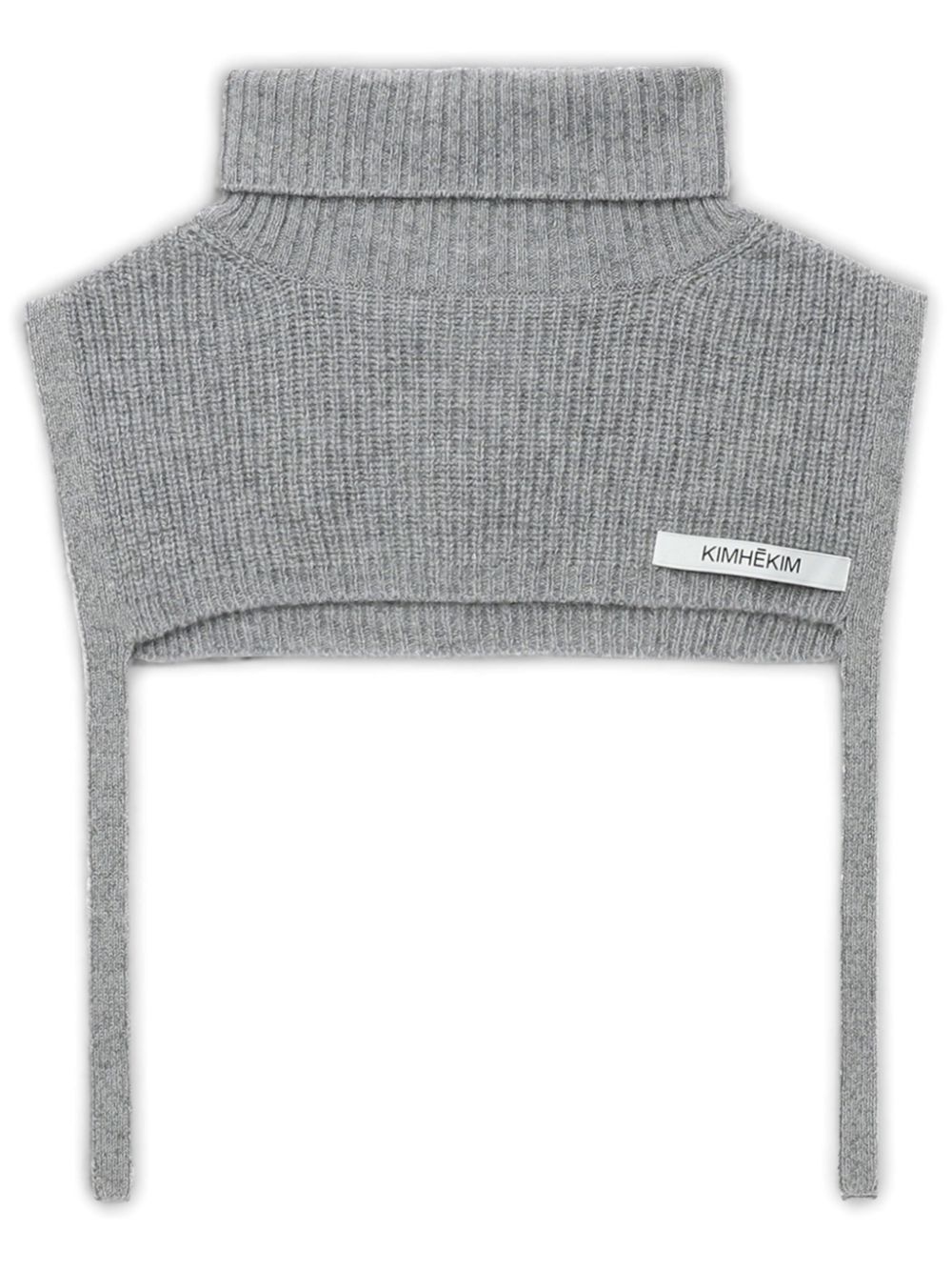 Shop Kimhēkim Logo-appliqué Roll-neck Scarf In Grey