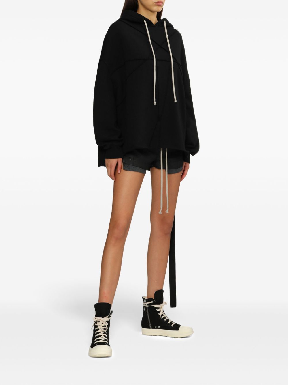 Rick Owens DRKSHDW Katoenen hoodie - Zwart