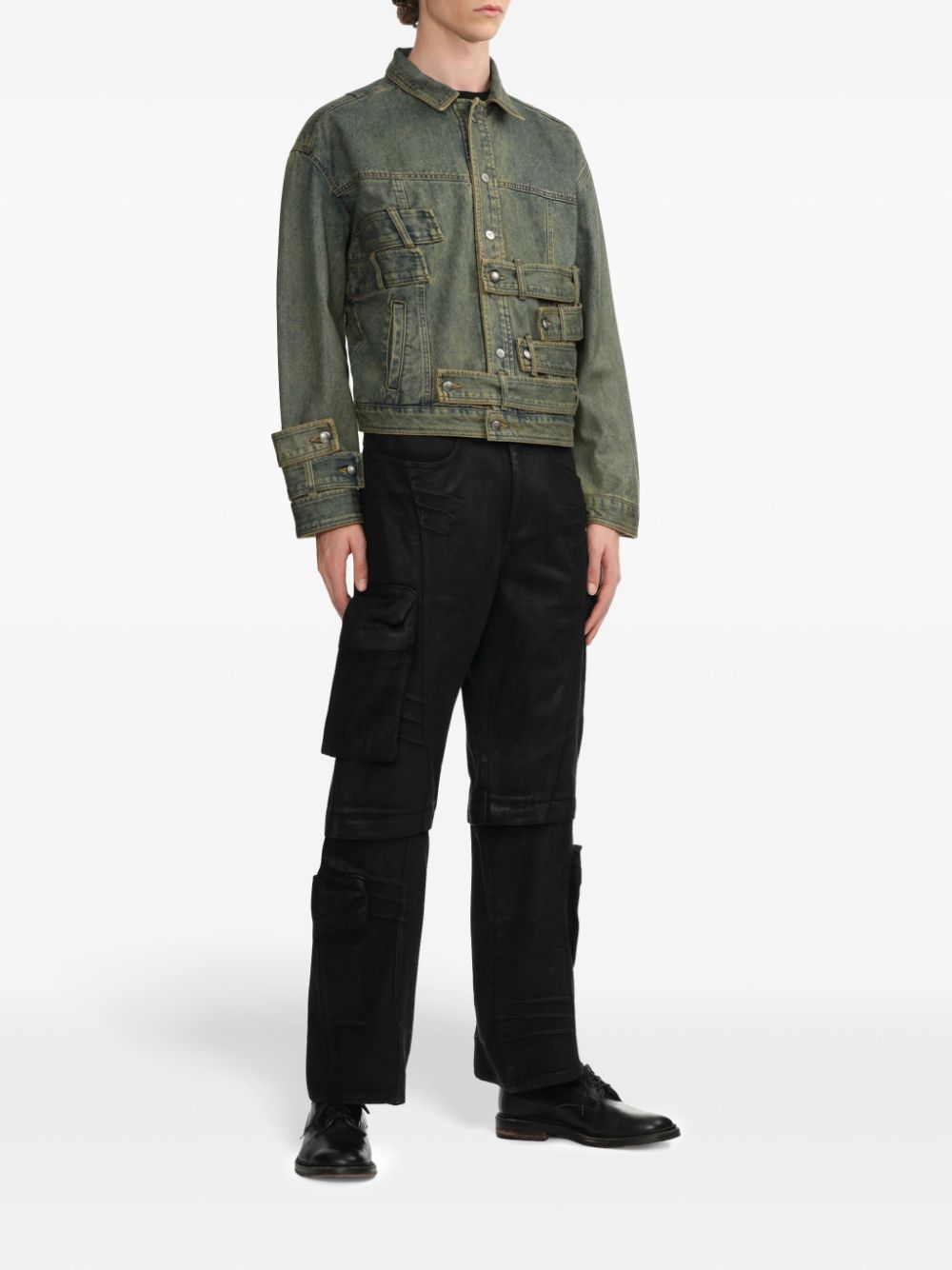 Andersson Bell Denim jack met ceintuur - Groen