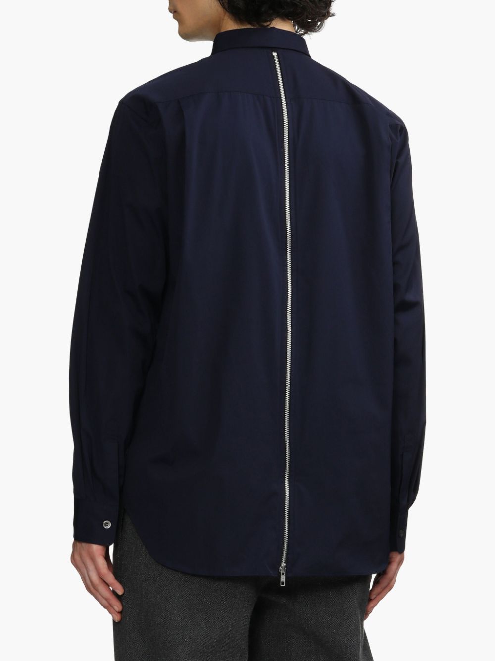 Shop Comme Des Garçons Homme Deux Zip-detail Shirt In Blue