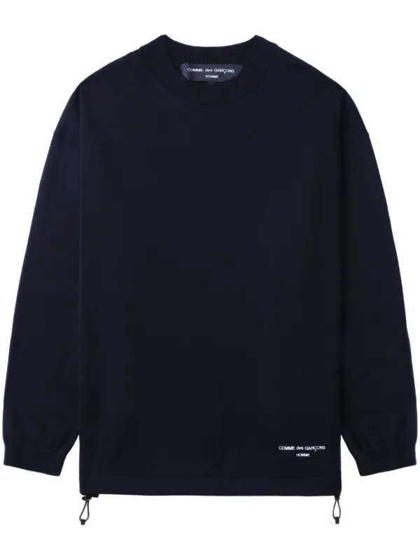 Comme Des Garcons Homme Sudadera Con Cordon En El Dobladillo Azul FARFETCH CL