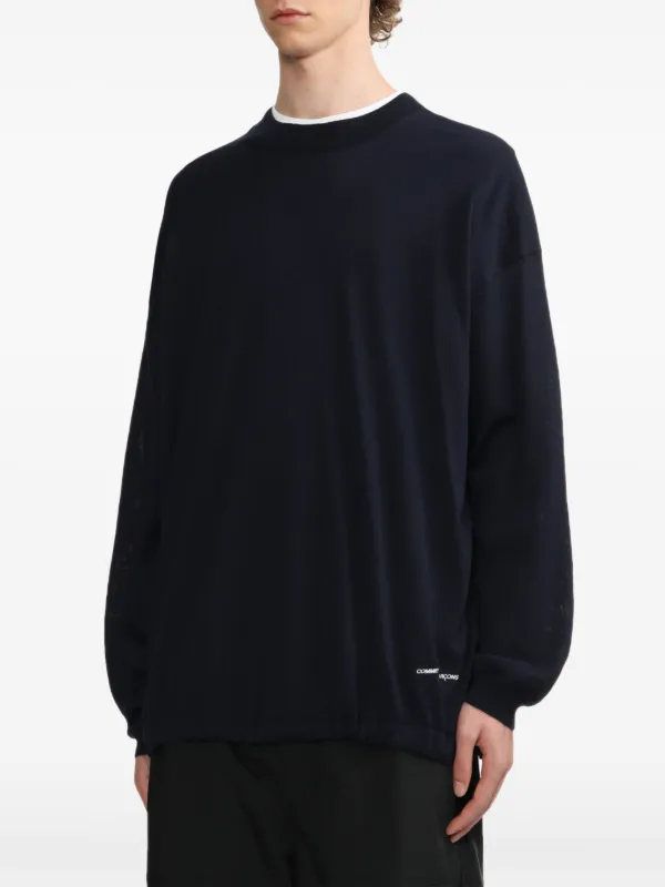 Comme Des Garcons Homme drawstring hem Sweatshirt Blue FARFETCH AO