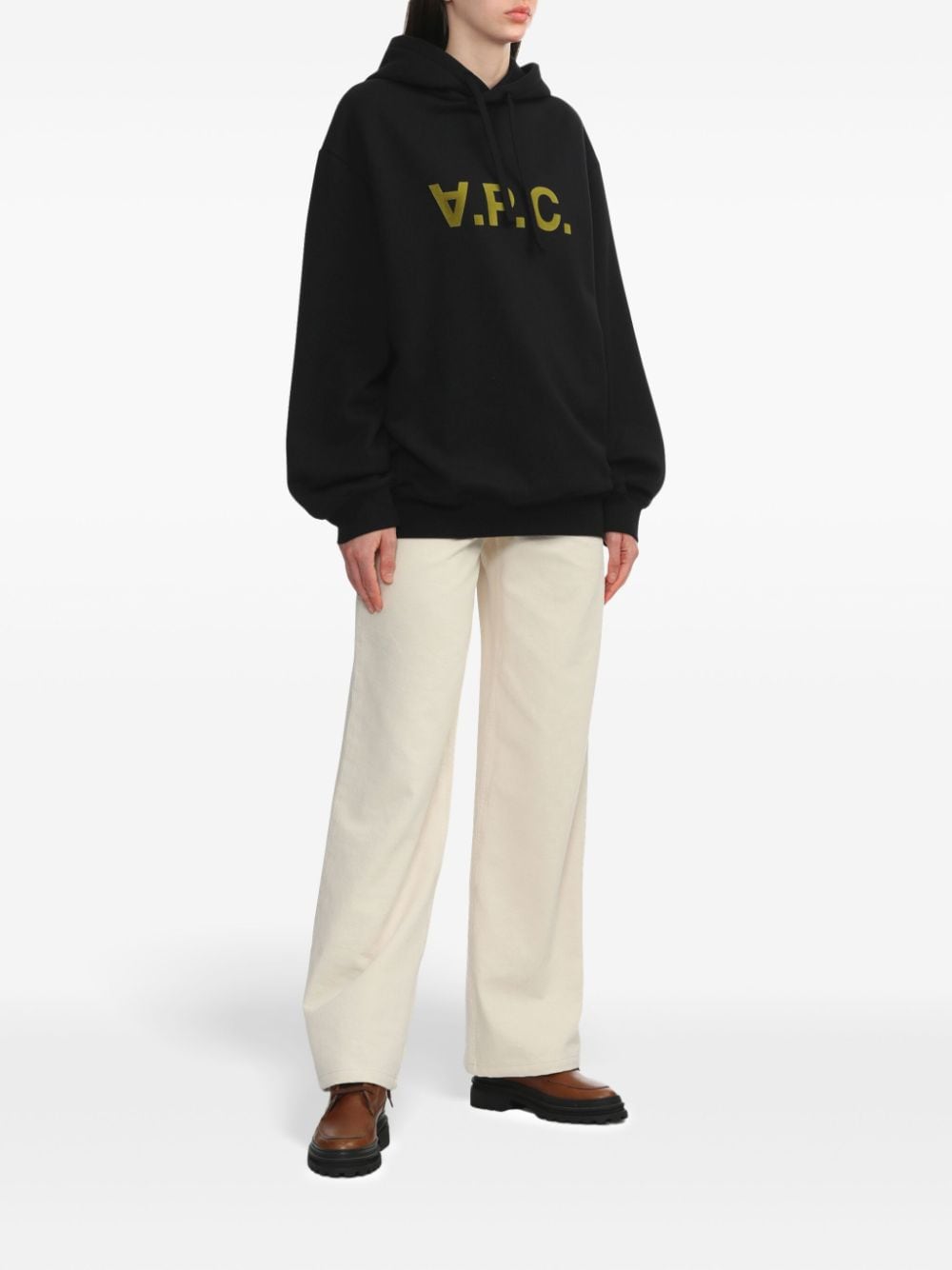 A.P.C. Hoodie met logoprint - Zwart