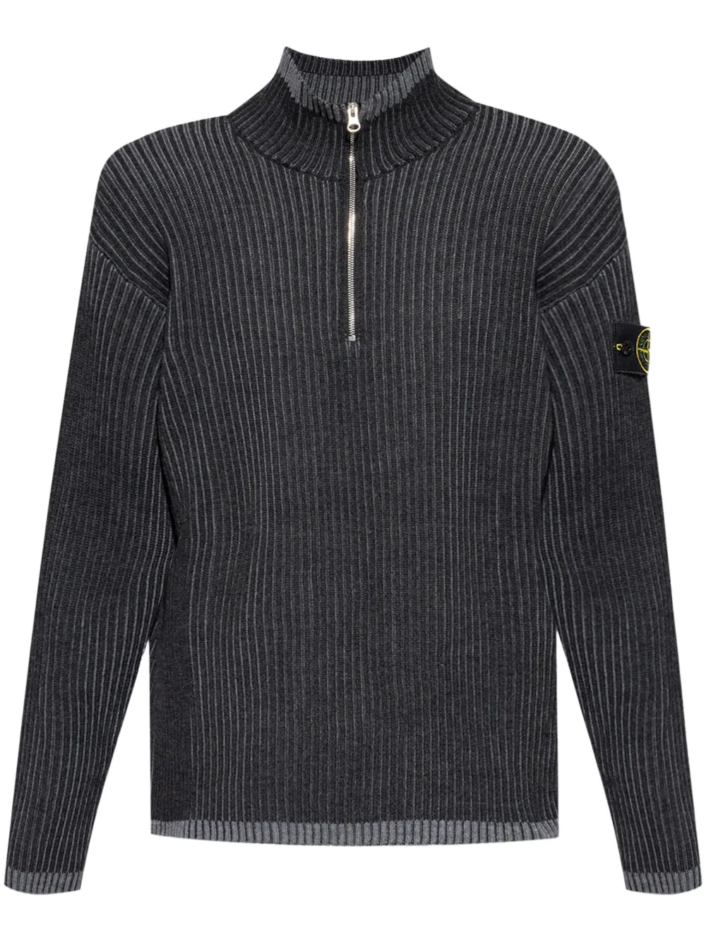 Stone Island - quarter-zip cardigan - men - RWS Virgin Wool - L - Grey