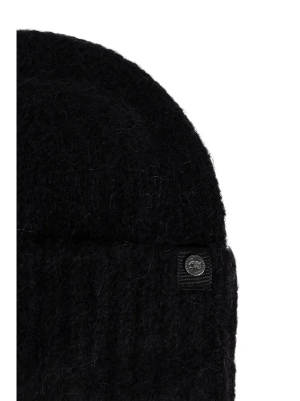 Canada Goose Gorro Con Placa Del Logo Negro FARFETCH CO