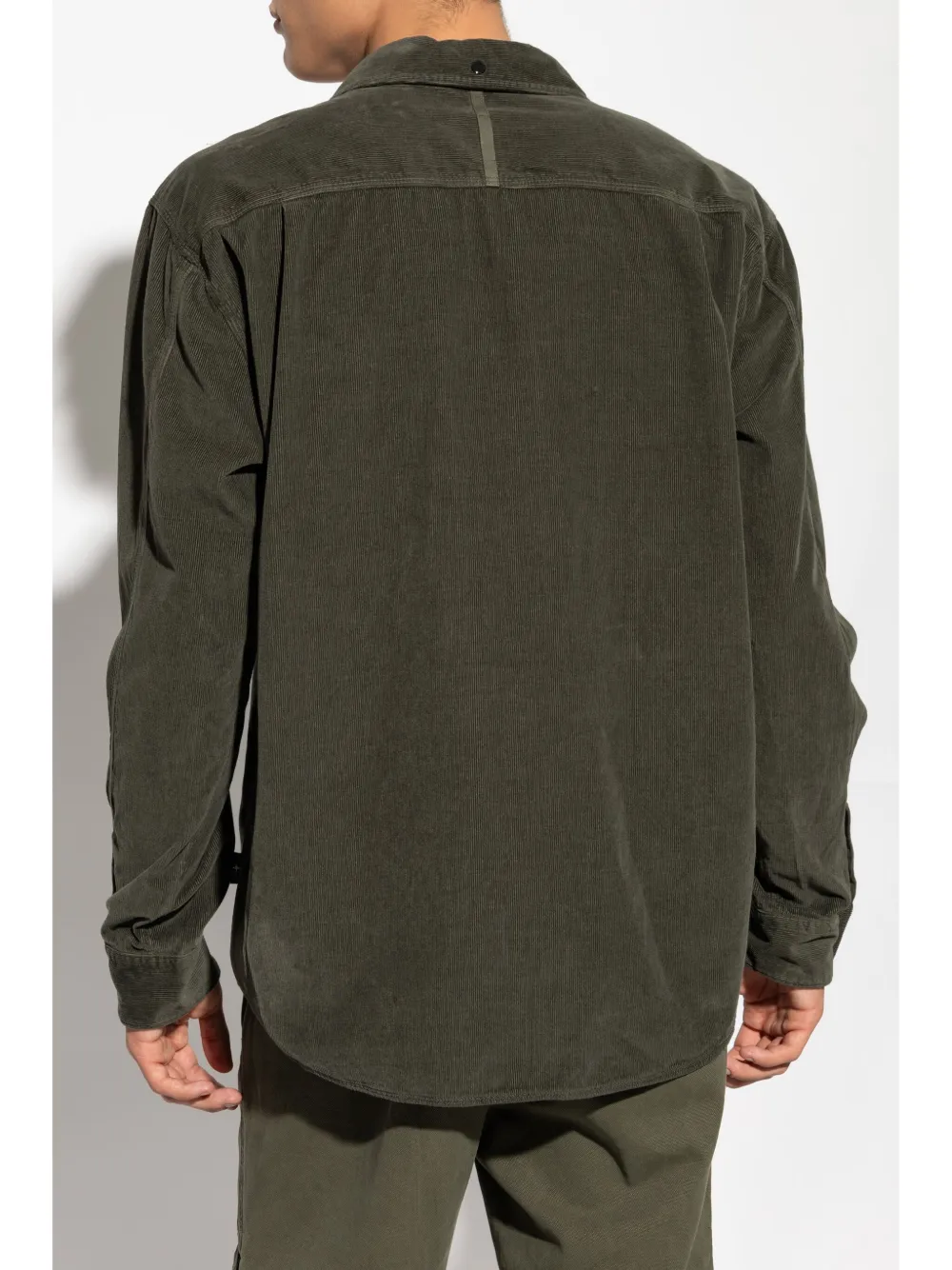 Stone Island 12707 ribfluwelen overhemd Groen