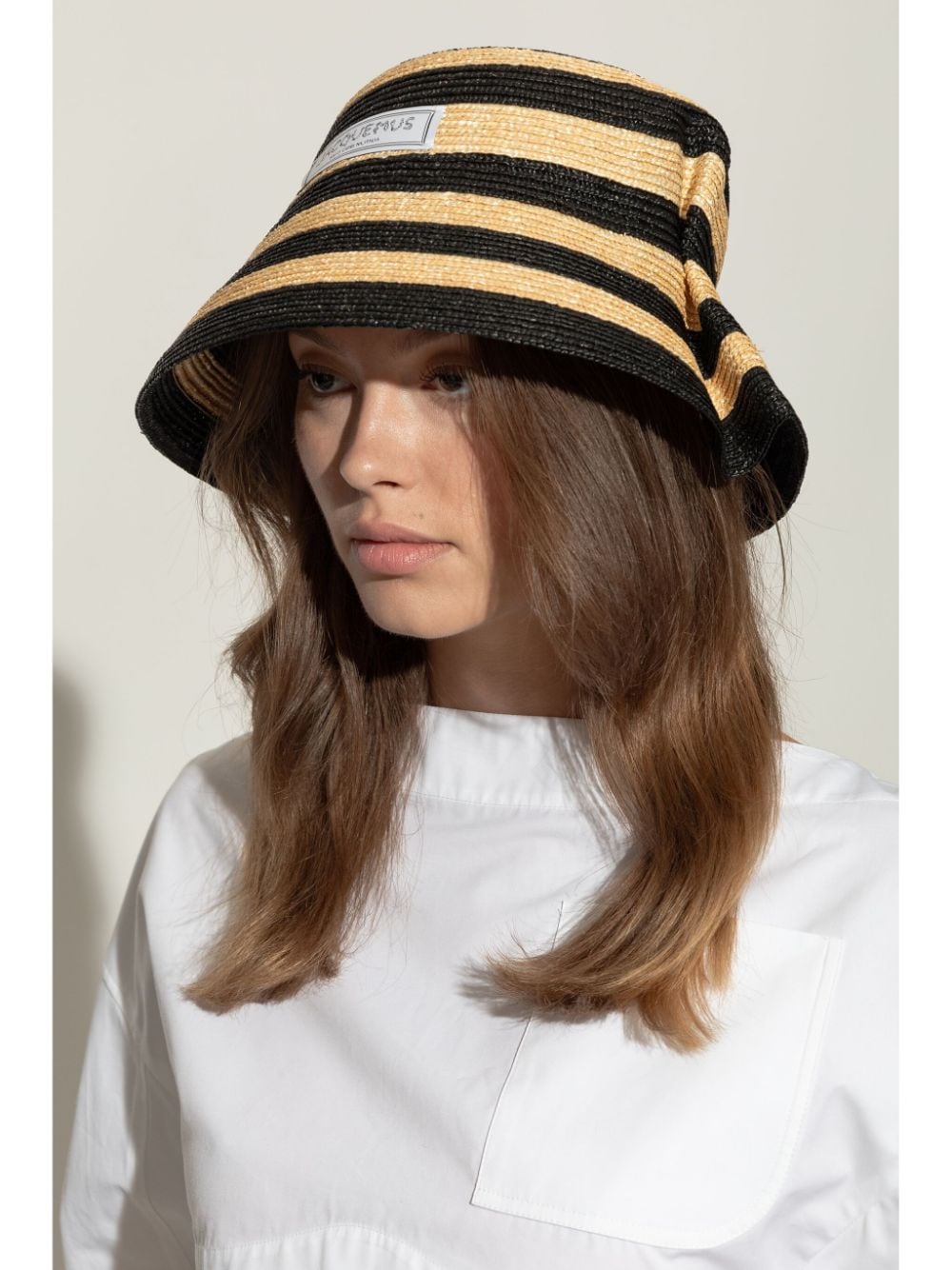 Shop Jacquemus Le Vela Bucket Hat In Neutrals