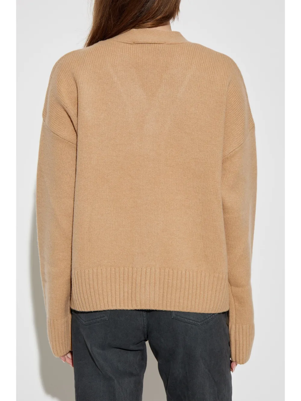 AMI Paris Vest met geborduurd logo Beige