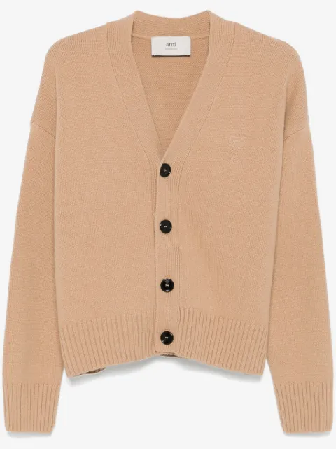AMI Paris Ami de Coeur-embroidered cardigan