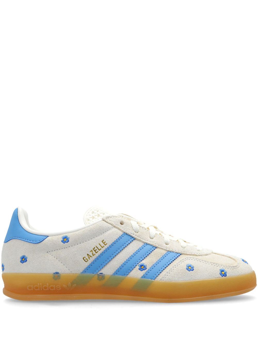 adidas Gazelle Indoor sneakers met geborduurde bloemen Wit