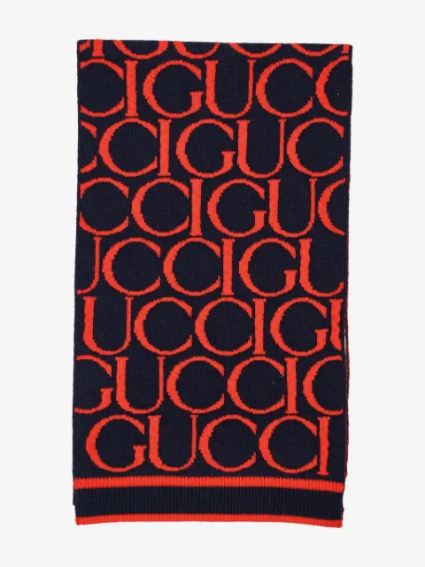 Gucci Kids logo-jacquard wool scarf