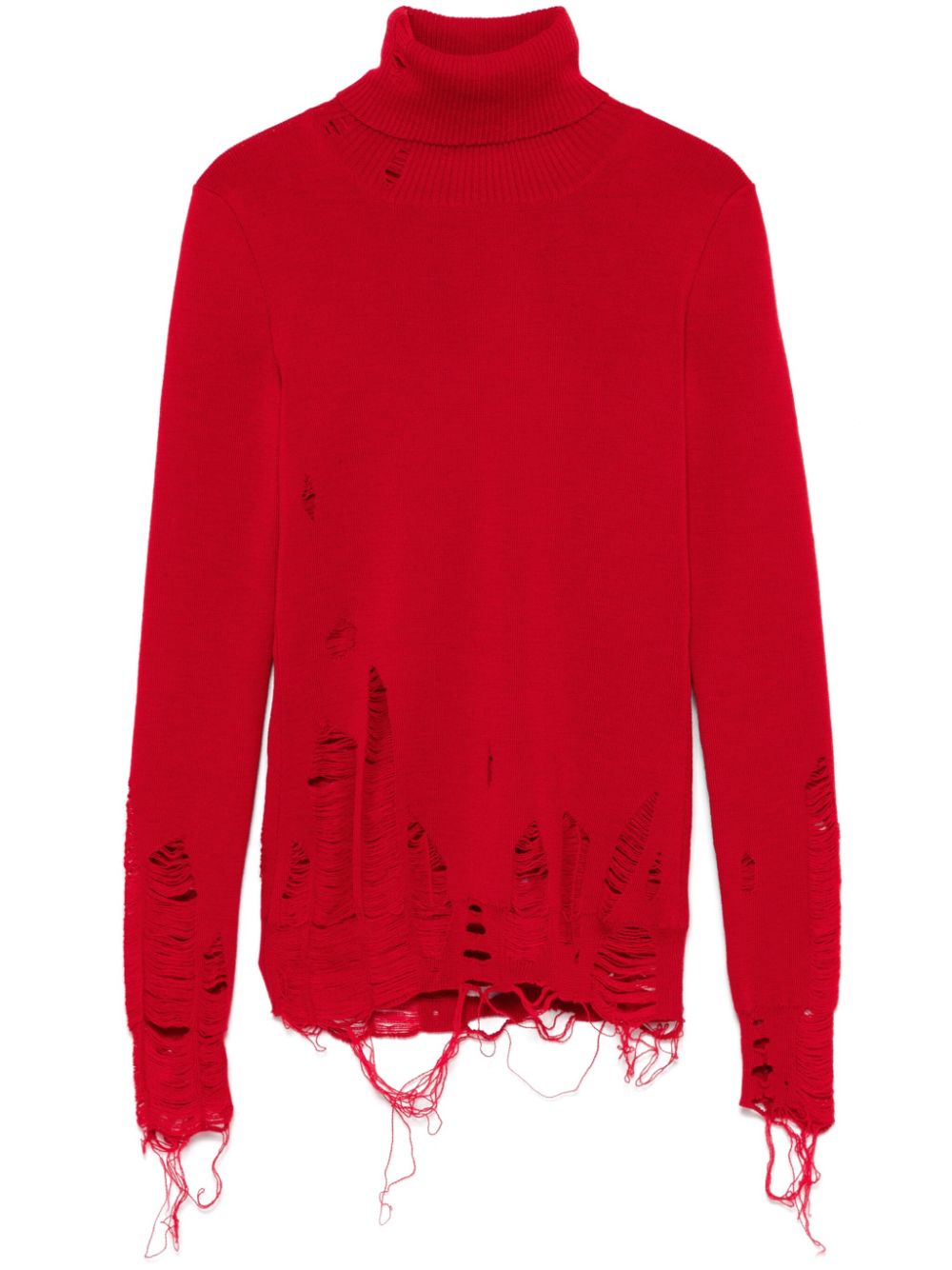 MM6 Maison Margiela Gerafelde trui Rood