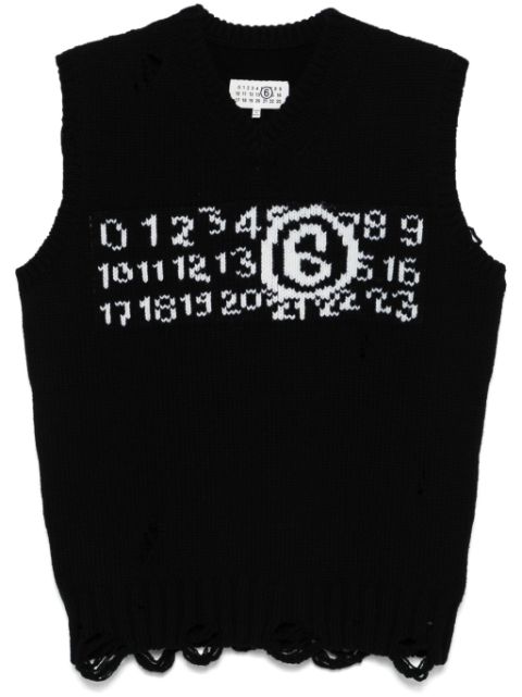 MM6 Maison Margiela numbers-intarsia vest Men