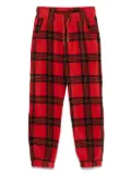 Mini Rodini tartan-pattern track pants - Red