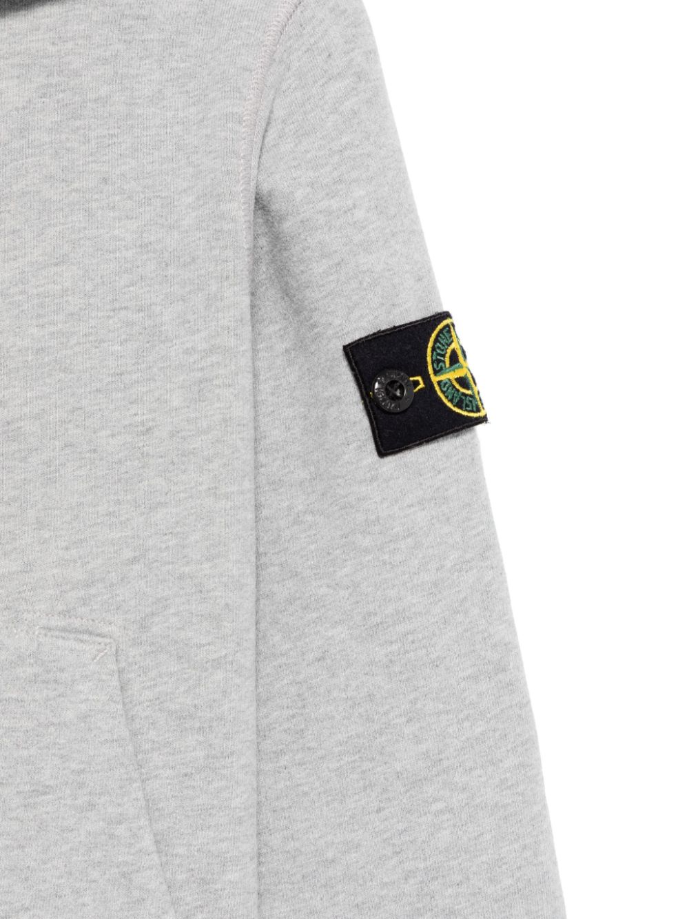 Shop Stone Island Junior Organic-cotton Fleece Hoodie In Grey