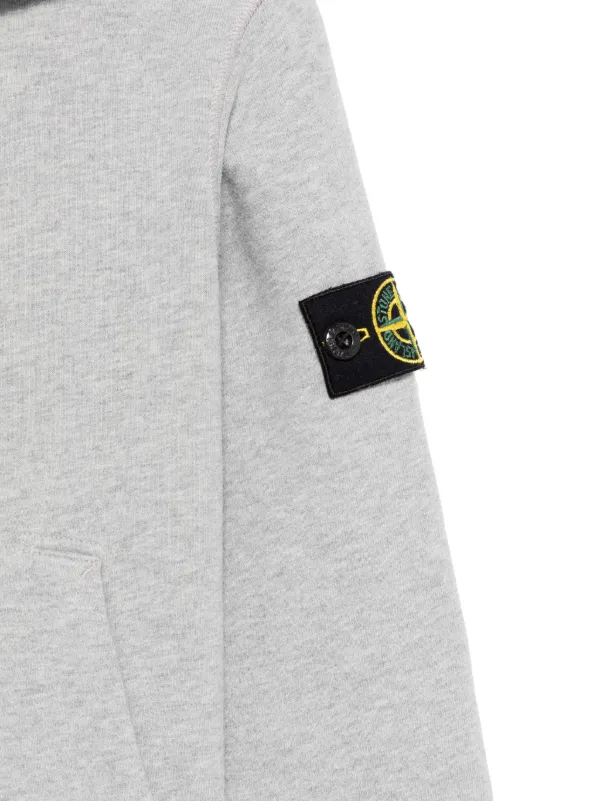 【STONE 】HOODIE IN ORGANIC COTTON FLEECE●K1S15610004 Bluza Stone Island Brushed Cotton Fleece Zip Hoodie K1S15