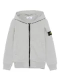 Stone Island Junior organic-cotton fleece hoodie - Grey
