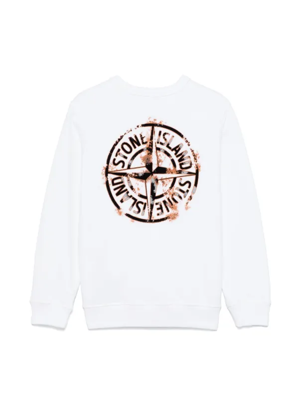 Stone Island Junior organic-cotton Fleece Sweatshirt | White
