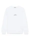 Stone Island Junior organic-cotton fleece sweatshirt - White