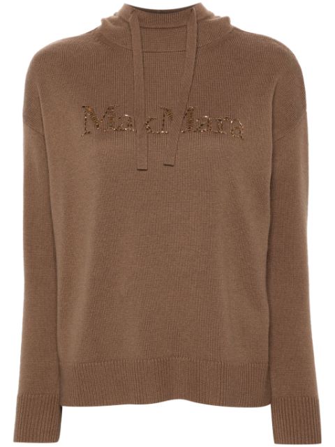 'S Max Mara crystal-logo hoodie Women