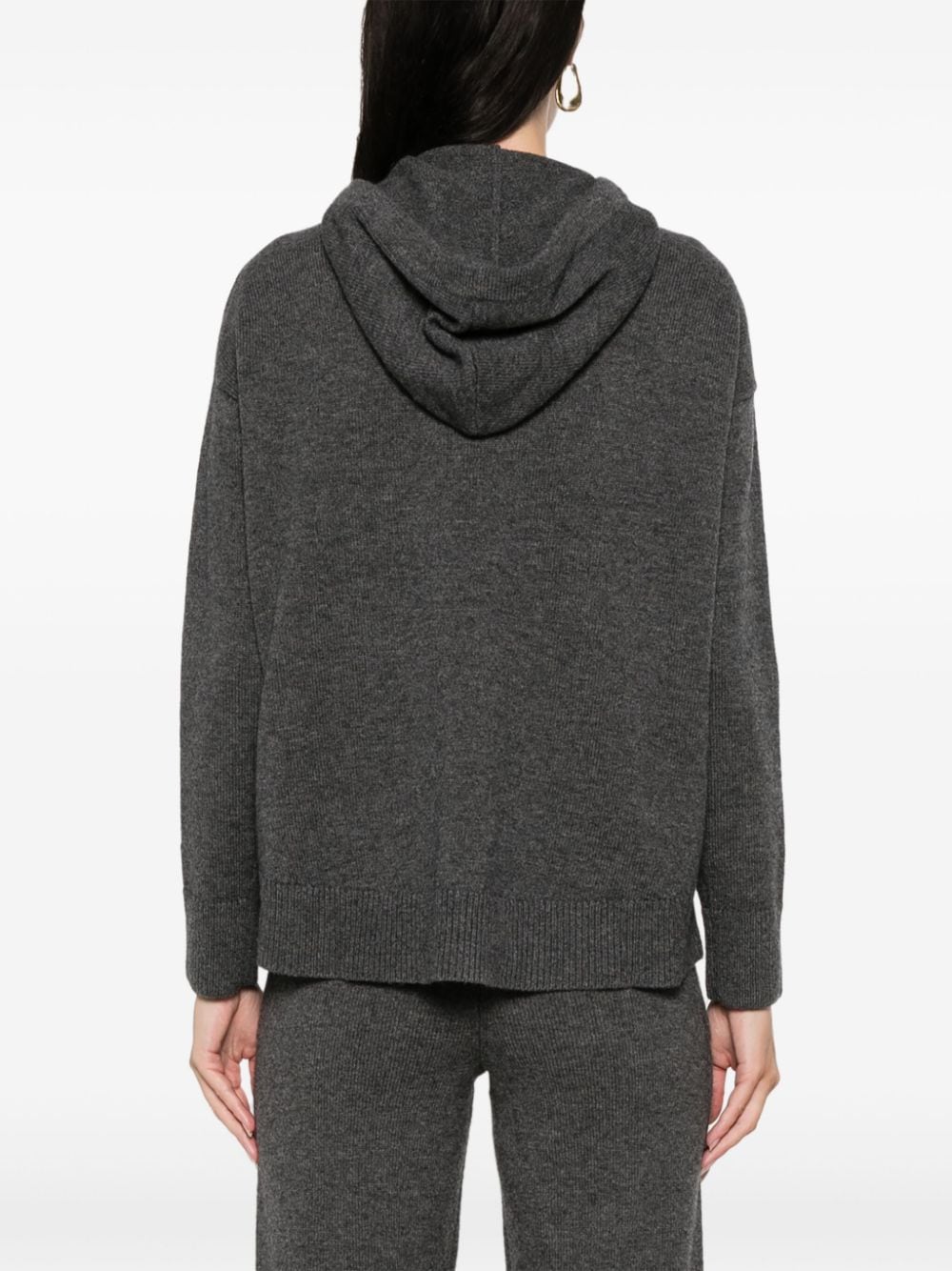 Shop Max Mara Crystal-logo Hoodie In Grey