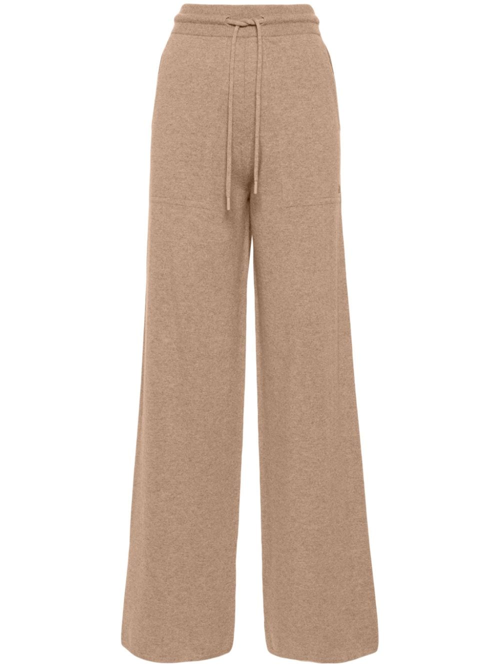 Shop Max Mara Logo-patch Knitted Trousers In Neutrals