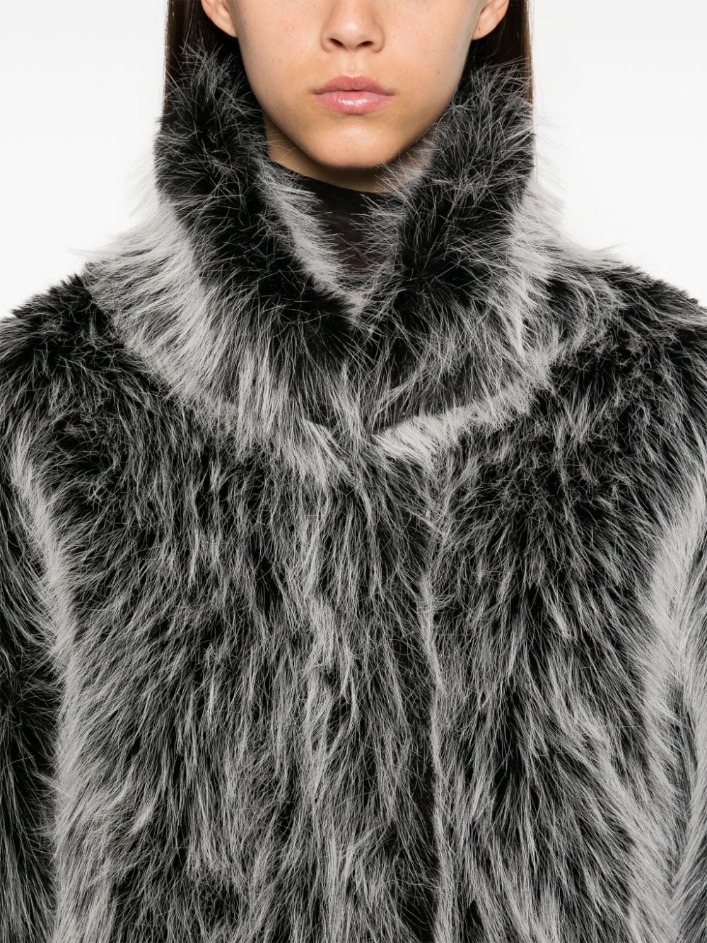 Shop Valentini 1972 Faux-fur Jacket In Black