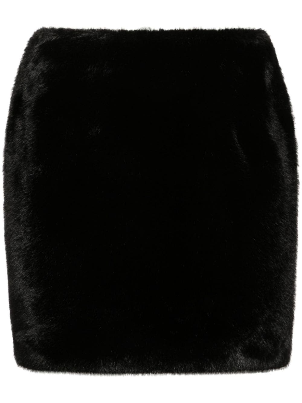 Shop Valentini 1972 Faux-fur Mini Skirt In Black