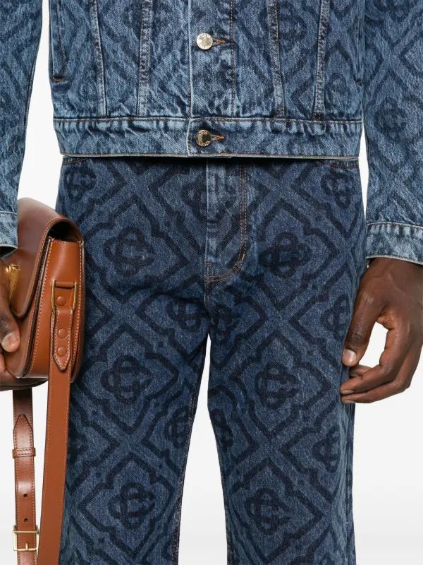Short Denim Casablanca Relaxed Monogram - Taille 32 - Bleu Monogramme Lavé - Neuf Avec Étiquettes