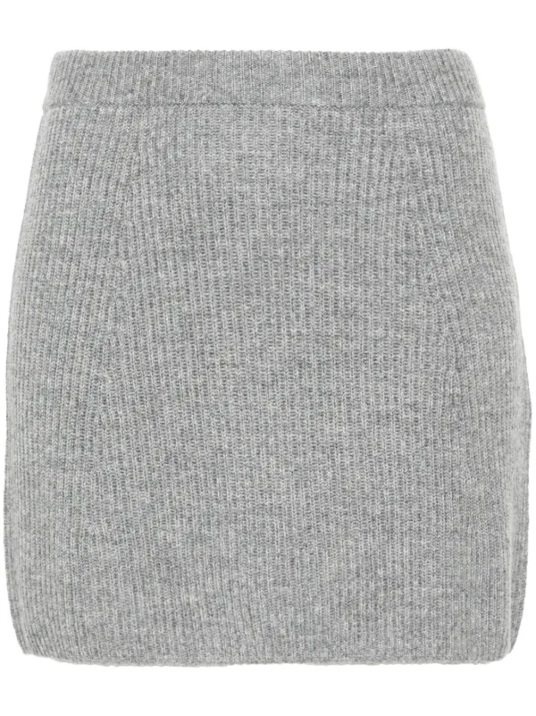 Sportmax Ribbed-knit Mini Skirt in Grey