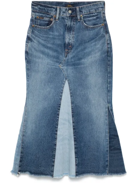 Polo Ralph Lauren patchwork denim maxi skirt