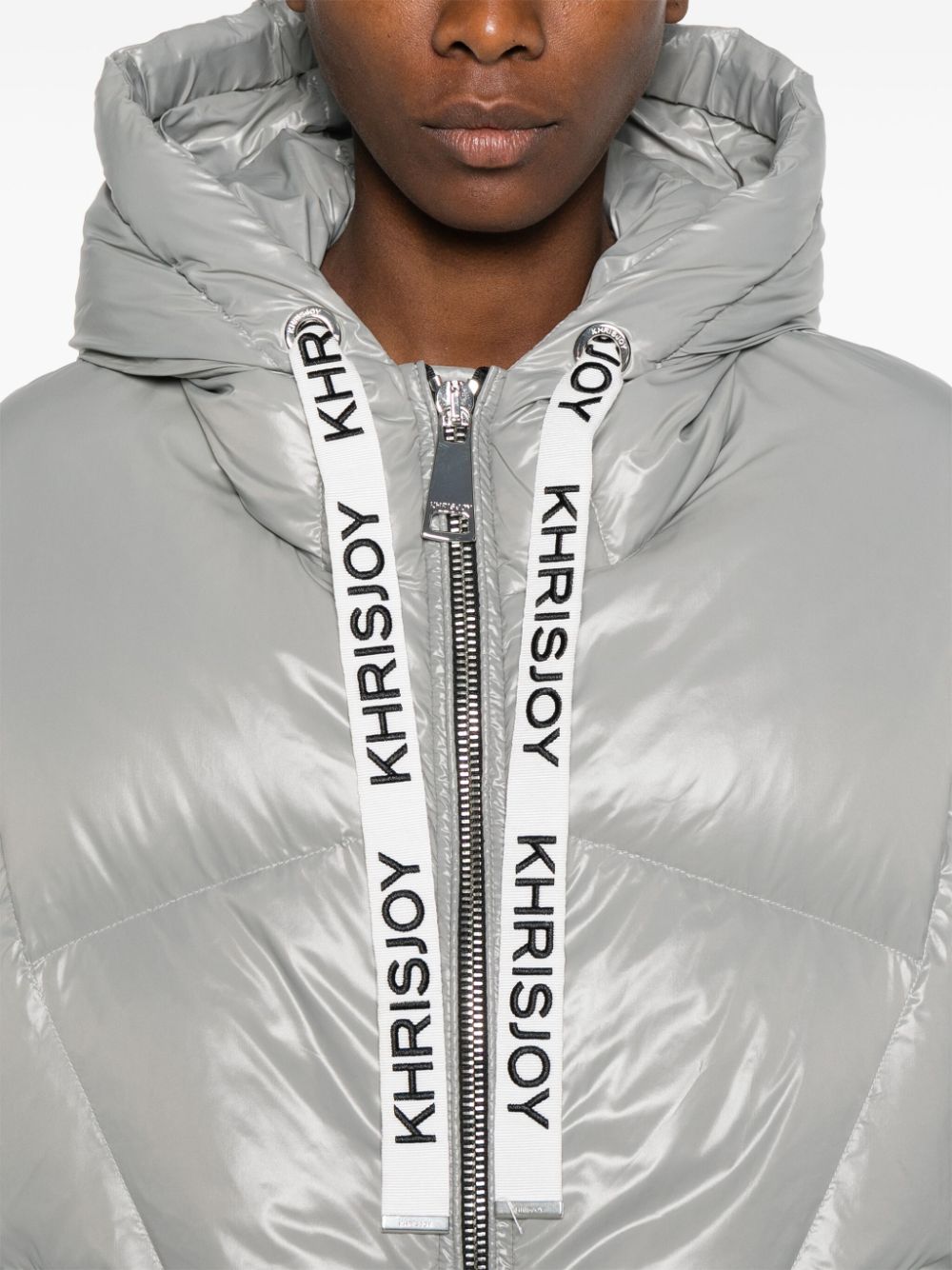 Shop Khrisjoy Quilted Puffer Jacket In Grey