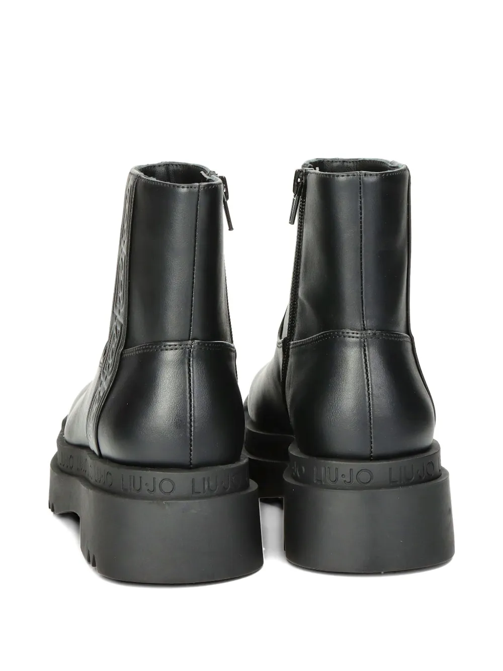 Liu •jo Logo Platform Boots In Black