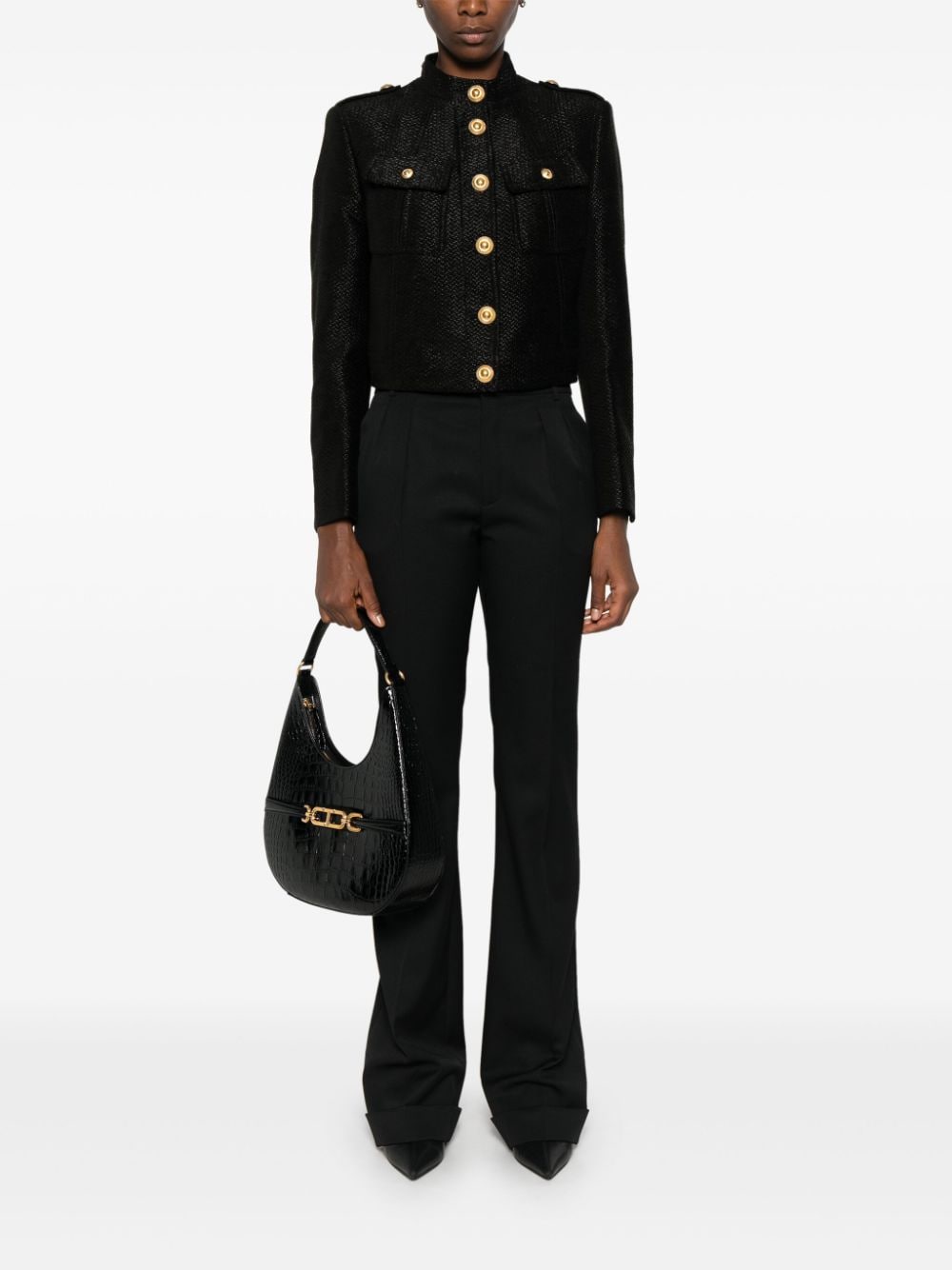 Shop Tom Ford Tweed Jacket In Black