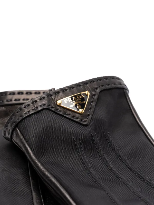 Prada Leather Gloves | Black | FARFETCH RO