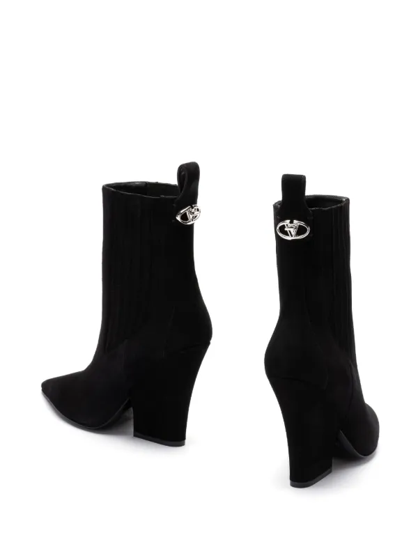 VALENTINO Vロゴ スエード ブーツ Valentino Garavani Vロゴ スエードブーツ | ブラック | FARFETCH JP